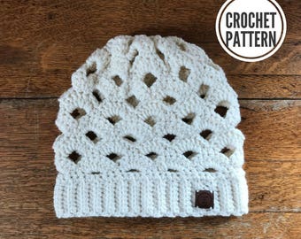 The Arcade Slouch Beanie **Pattern Only. Crochet Slouch Pattern. Easy Crochet Pattern. Slouch Hat Pattern. Easy Slouch Beanie. Slouchy Hat