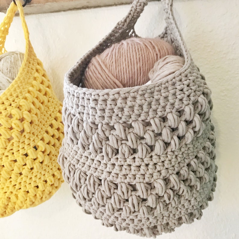 The Bubble Basket PDF Pattern Only. Crochet Basket Pattern. Hanging Basket Pattern. Easy Crochet Basket Pattern. Storage Basket Pattern. image 4