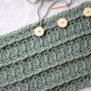 Elizabethan Crochet Cowl Pattern Only. Crochet Cowl Pattern. Button Cowl Pattern. Crochet Scarf Pattern. Crochet Button Cowl. Chunky Scarf image 6