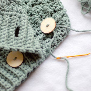 Elizabethan Crochet Cowl Pattern Only. Crochet Cowl Pattern. Button Cowl Pattern. Crochet Scarf Pattern. Crochet Button Cowl. Chunky Scarf image 4
