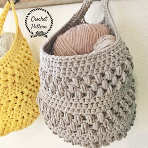 The Bubble Basket PDF Pattern Only. Crochet Basket Pattern. Hanging Basket Pattern. Easy Crochet Basket Pattern. Storage Basket Pattern. image 1