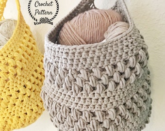 The Bubble Basket **PDF Pattern Only. Crochet Basket Pattern. Hanging Basket Pattern. Easy Crochet Basket Pattern. Storage Basket Pattern.