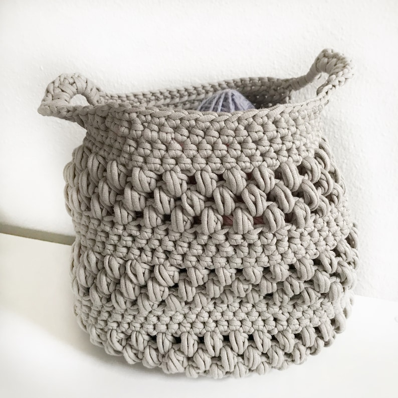 The Bubble Basket PDF Pattern Only. Crochet Basket Pattern. Hanging Basket Pattern. Easy Crochet Basket Pattern. Storage Basket Pattern. image 5