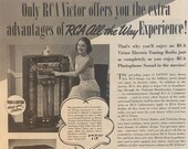 1939 RCA Victor Electric Tuning Radio quot Push A Button There 39 s Your Station quot Vintage Ad