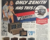 1941 Zenith Portable Poket Radio quot Only Zenith Has This quot Vintage Ad