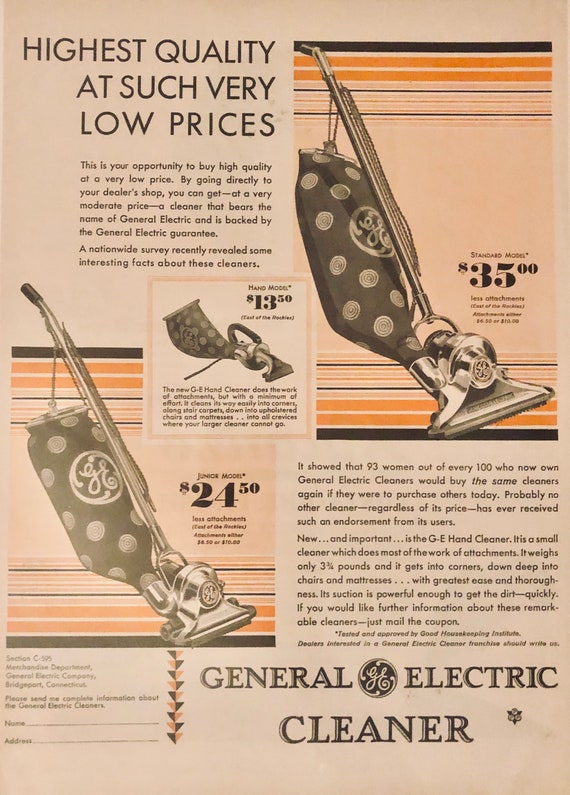 1929 General Electric Vacuum Cleaner Highest Quality At Etsy
