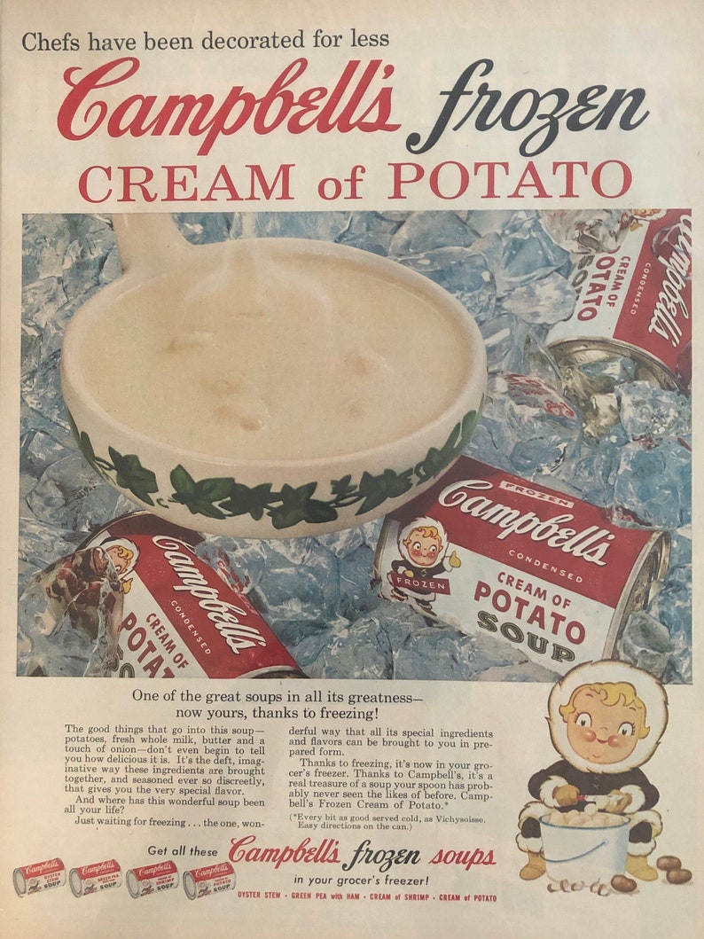 1955 Campbell's Frozen Cream Of Potato Soup One Of Etsy