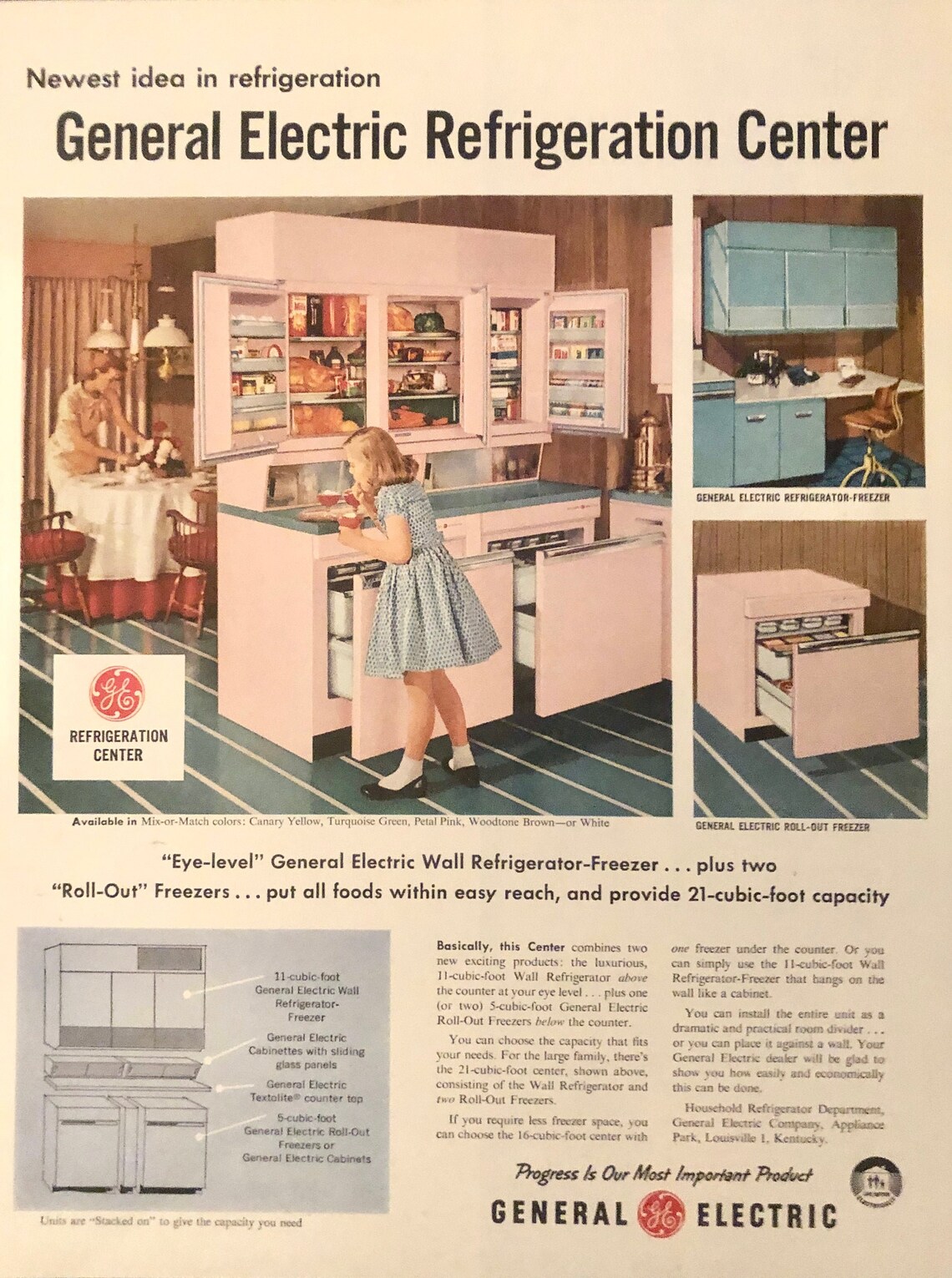 1959 General Electric Wall Refrigerator Put All Foods Etsy