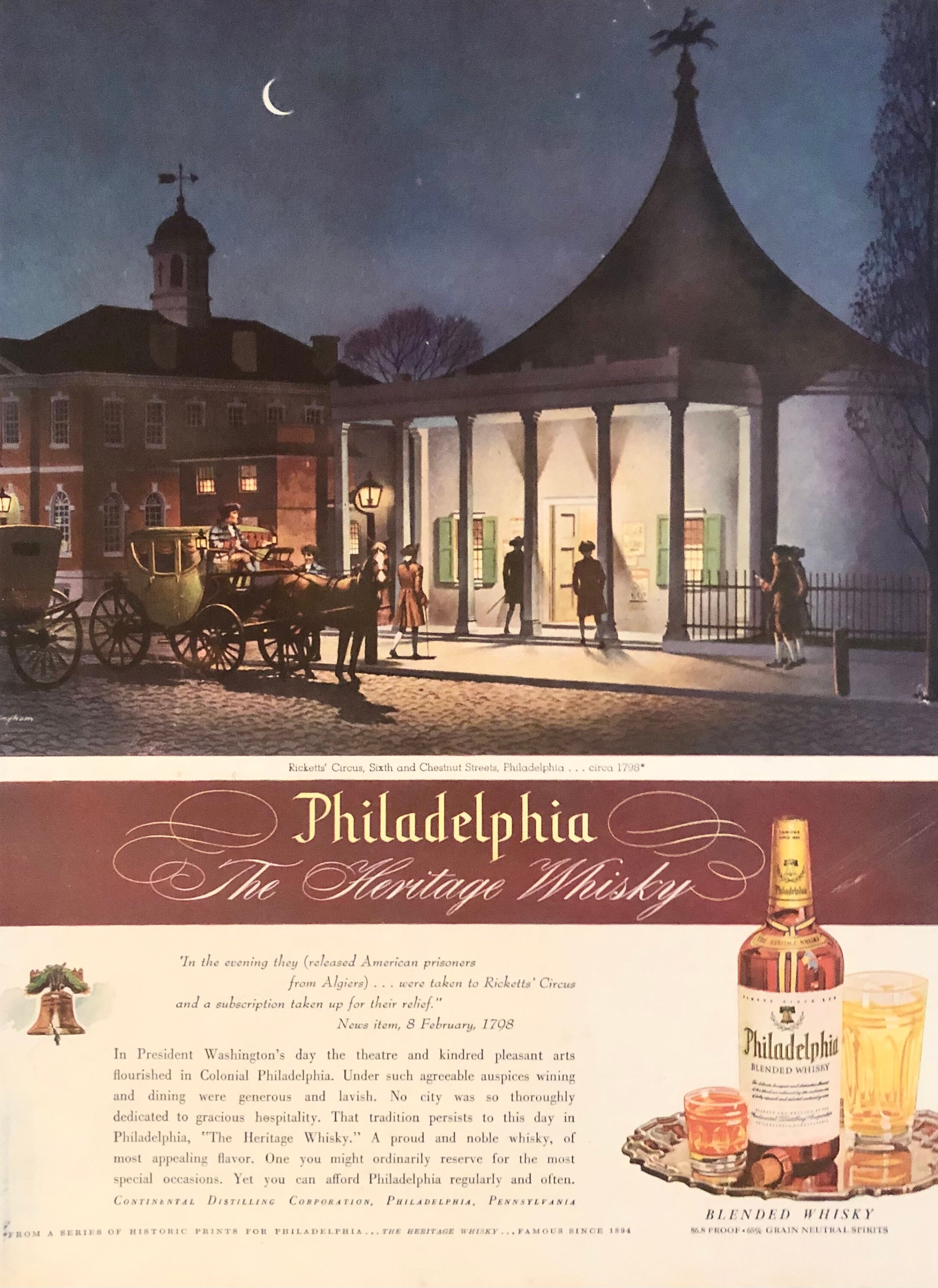 1945 Philadelphia Blended Whiskey The Heritage Etsy