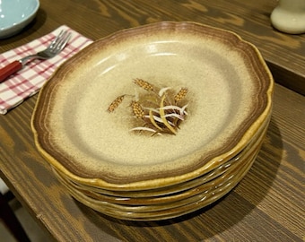 Platos vintage Mikasa para ensalada de granola integral de 8 pulgadas E8001, juego de 6 platos de otoño, regalo