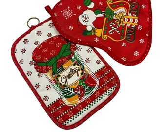 Portamantelitos navideños vintage de los años 90, nuevo y antiguo, decoración navideña kitsch para cocina