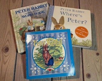 Lote de 3 libros vintage de Peter Rabbit, regalo de Beatrix Potter, regalo infantil para guardería.