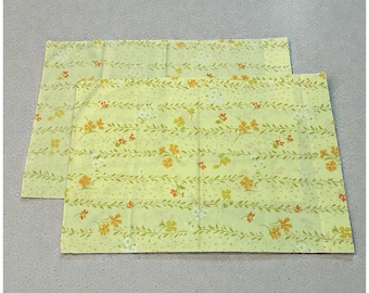 Par de fundas de almohada vintage, 2 unidades, diseño floral amarillo, primavera, naranja, ropa de cama estándar, estilo cabaña