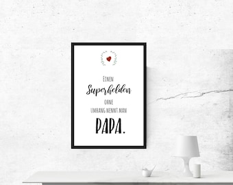 Persönliches Geschenk für den Papa - Poster für Superhelden