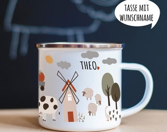 Tasse Bauernhof mit Wunschname | Tasse für Kinder | persönliches Geschenk für Kinder | Weihnachtsgeschenk Kinder