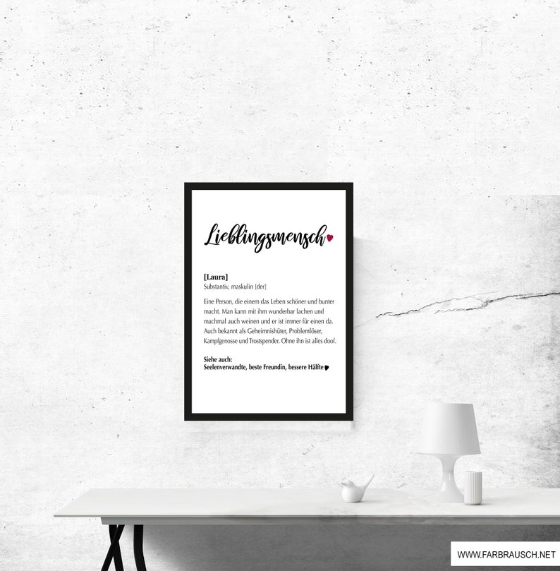 Poster Définition Collègue préféré avec nom Belle idée Etsy France