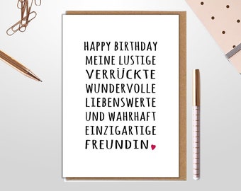 Karte zum Geburtstag mit Umschlag | Karte Happy Birthday | Geburtstagskarte mit Spruch