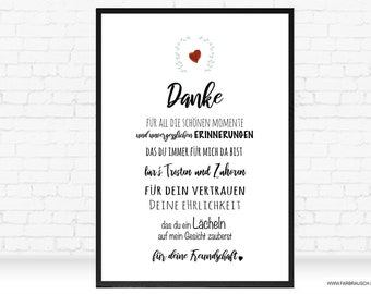 Calligraphy poster with saying - Thank you for your friendship