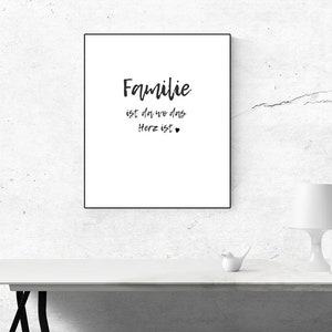 Poster mit Spruch Familie ist da wo das Herz ist Etsy.de