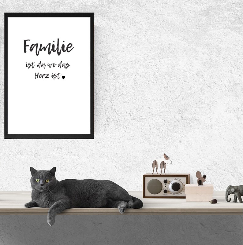 Poster mit Spruch Familie ist da wo das Herz ist Etsy.de