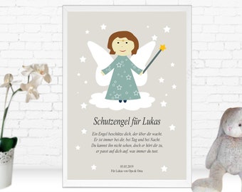 Personal guardian angel for children - gift for baptism/birth