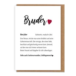 Karte Bruder mit Umschlag  | Geschenkidee zum Geburtstag, zu Weihnachten