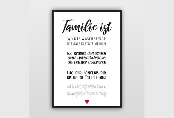Modernes Bild mit Spruch Familie ist wo die Wäscheberge Etsy