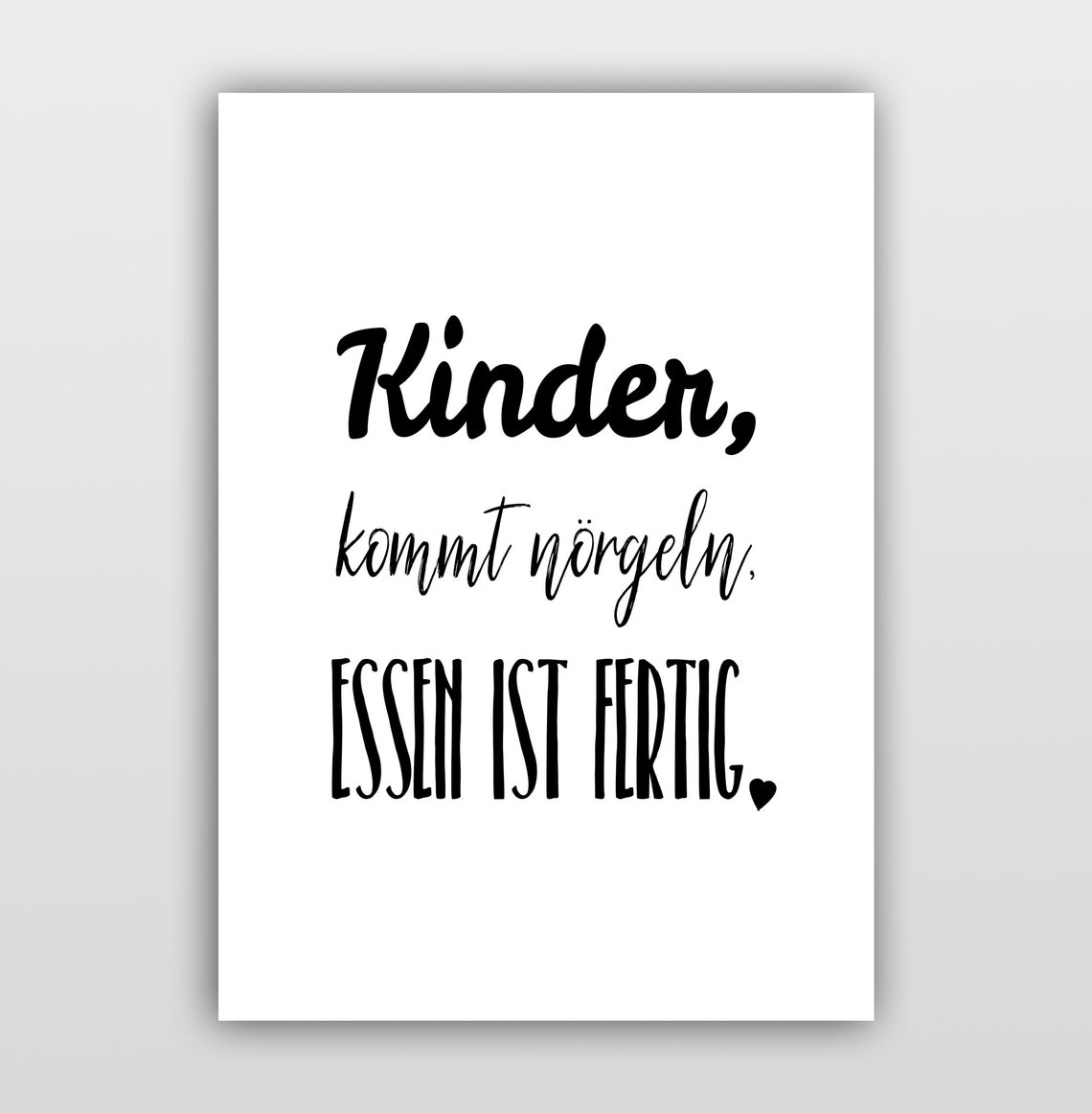 Poster mit Spruch für die Küche Kinder kommt nörgeln Etsy