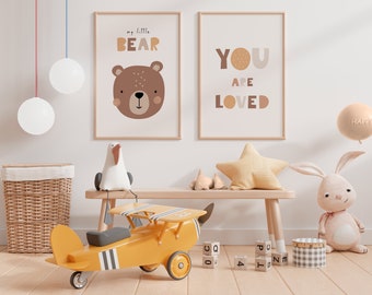 Affiche pour chambre d'enfant avec un ours dessiné
