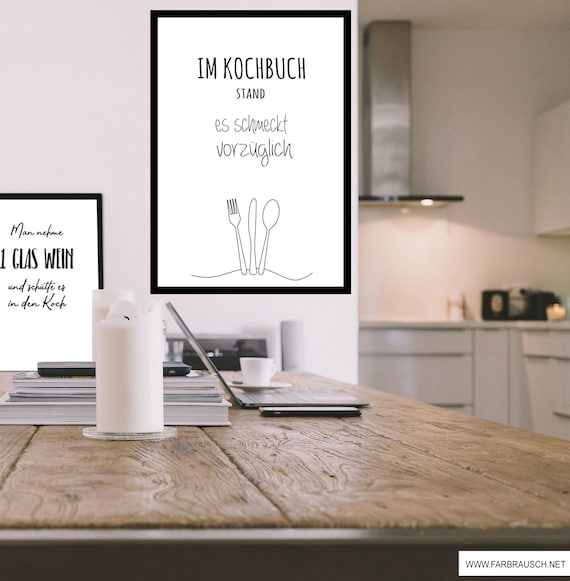 Poster mit Spruch für die Küche Im Kochbuch stand es Etsy.de