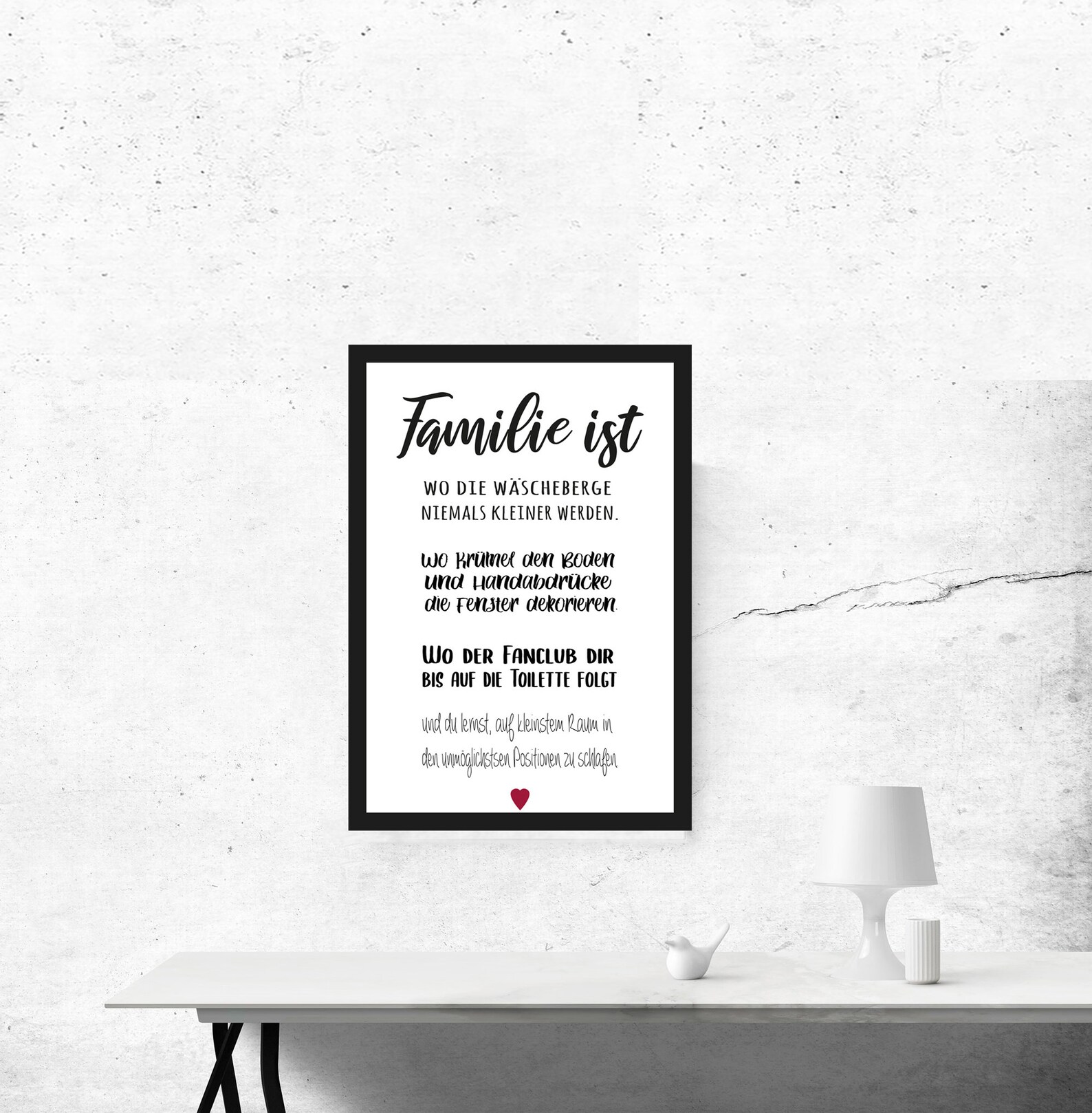 Modernes Bild mit Spruch Familie ist wo die Wäscheberge Etsy