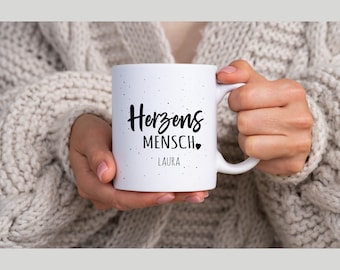 Personalisierte Tasse Herzensmensch mit Wunschname  | Persönliches Geschenk | Geschenk Weihnachten | Geschenk Freundin | Geschenk Freund