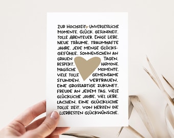 Wedding card with saying | Wedding greeting card | Wedding card | Wedding gift | Gift for the bride and groom | Wedding gift