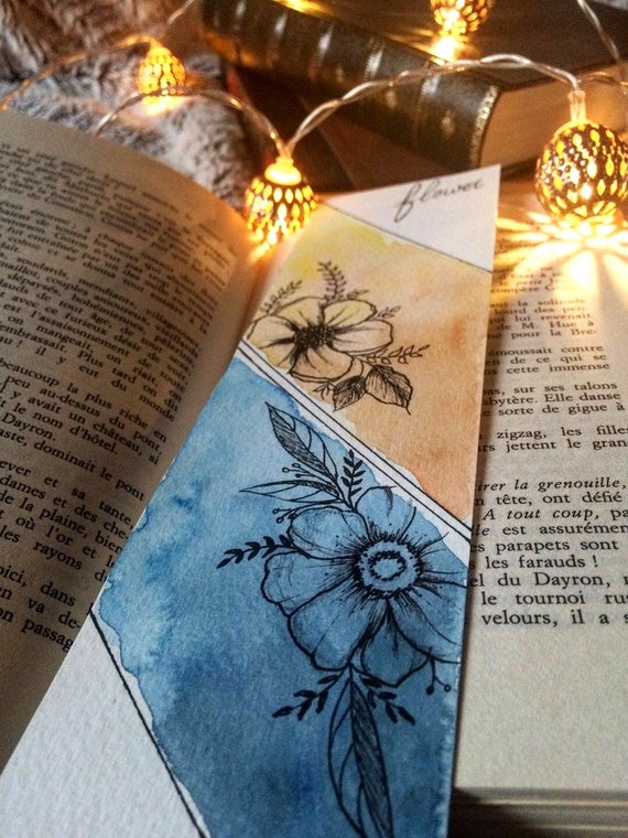 Bookmark Flower Handmade 6x22cm 6x18cm