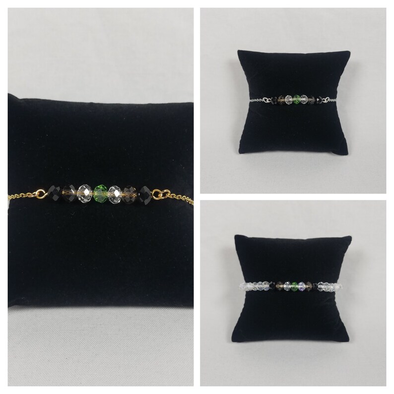 Minimalist LGBT Silver Handmade Jewelry Agender Pride Flag Crystal Bracelet LGBTQIA Pride Present LGBTQ Gold Coming Out Gift Elastic