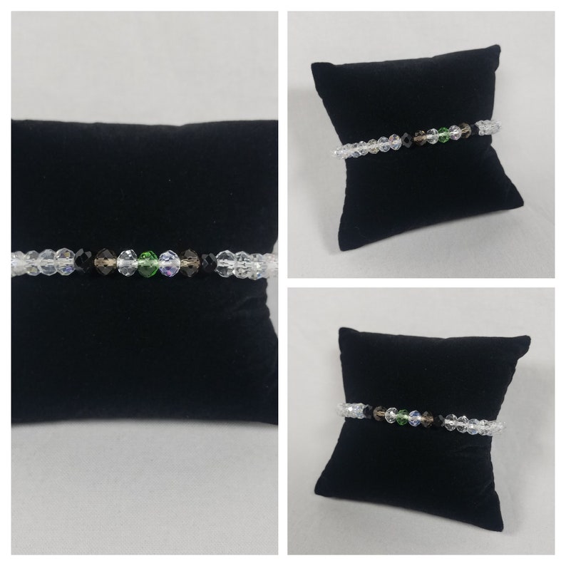 Minimalist LGBT Silver Handmade Jewelry Agender Pride Flag Crystal Bracelet LGBTQIA Pride Present LGBTQ Gold Coming Out Gift Elastic