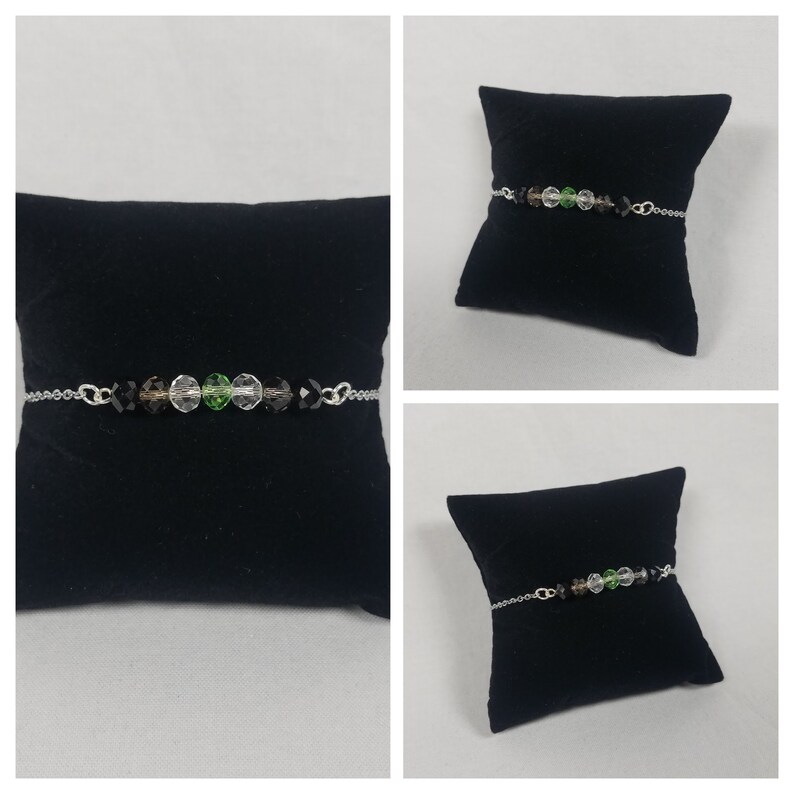 Minimalist LGBT Silver Handmade Jewelry Agender Pride Flag Crystal Bracelet LGBTQIA Pride Present LGBTQ Gold Coming Out Gift Elastic
