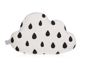 Coussin monochrome, décoration de chambre d'ado, coussin nuage de bébé, coussin décoratif, décoration de coussin de bureau, décoration de chambre d'enfant noir et blanc, cadeau pour enfants