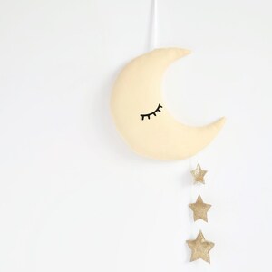 Moon Mobile, Baby Mobile, Moon Nursery Decor, Celestial Mobile, Moon And Stars Decor, Crib Toys, Nursery Mobile, Crescent Moon Mobile image 2