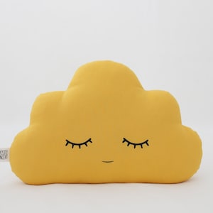 Almohada de nube de color amarillo mostaza para decoración de guardería, cojín para baby shower, regalo para niño y niña, manta neutra para habitación infantil, tipi para cama infantil, cielo