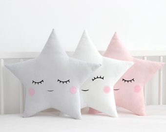 Star Pillow For Nursery, Baby Plush Pillow, Gift For Kids, Star Cushion, Kids Corner Decor, Teepee Small Pillow, Kids Bedroom Decor, Pastel