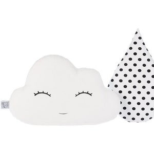 Black and White Nursery Decor Pillows, Kids Cushions Cloud Raindrop Stripes Monochrome Baby Gift For Newborn Nordic Style Boy Girl Crib Room