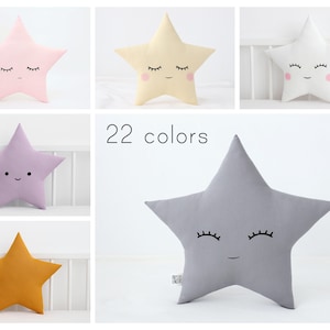 Bonito cojín de estrella para decoración de guardería, ideal como regalo de baby shower para recién nacidos, niños y niñas, habitación de género neutro, tipi con diseño de cielo.