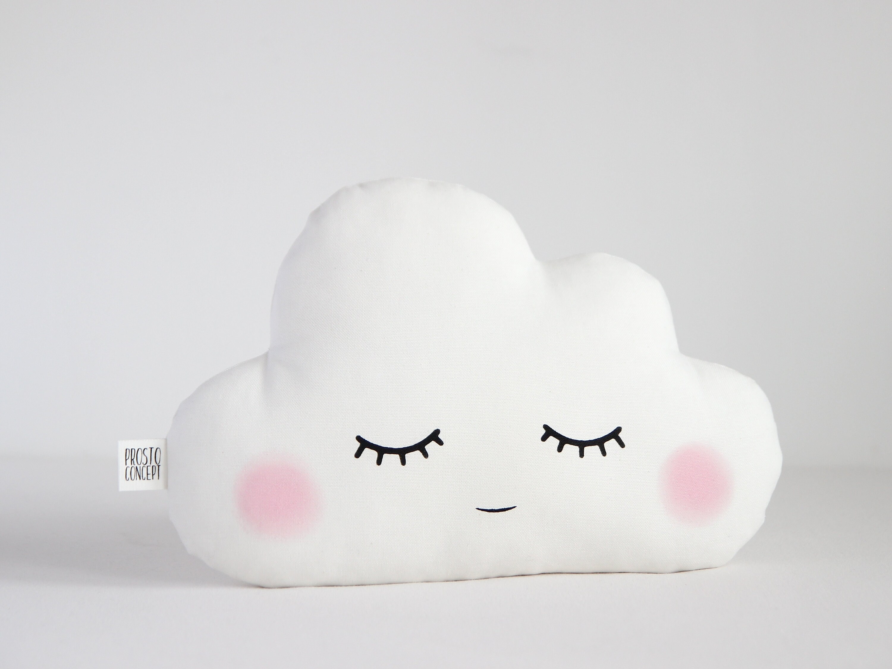 Baby Cloud Pillow White Nursery Decor Cushion With Name Etsy
