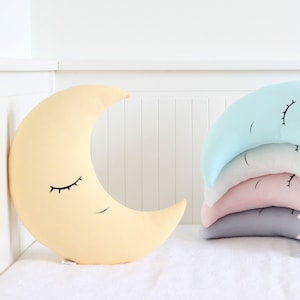 Crescent moon pillow for nursery Baby pillow Toddler room decor Best gifts for kids image 1