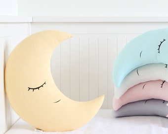 Moon Pillow for Nursery decor, Baby cushion for kids room newborn gift for baby girl boy neutral nursery pillow toddler bed children cushion