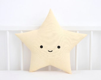 Almohada de estrella amarilla para niños ~ Cojín en forma de estrella ~ Decoración de estrellas de guardería