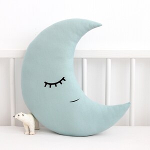 Crescent moon pillow for nursery Baby pillow Toddler room decor Best gifts for kids image 6