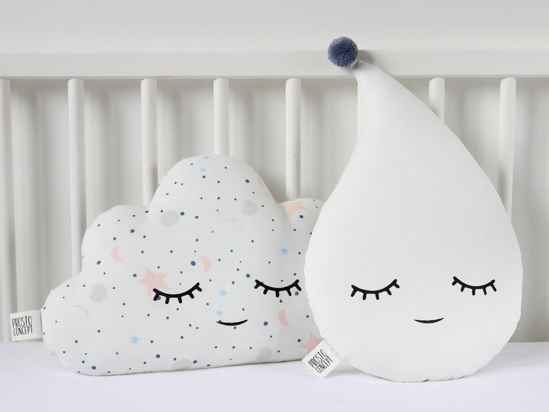 Baby Pillow Rain Drop Cushion Cloud Nursery Decor baby