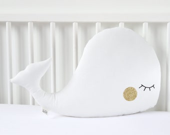 White Or Pink Baby Whale Pillow, Plush Toy Cushion, Kids Pillow, Decorative Pillow, Animal Pillow, Kids And Baby, Throw Pillow,Nursery Decor